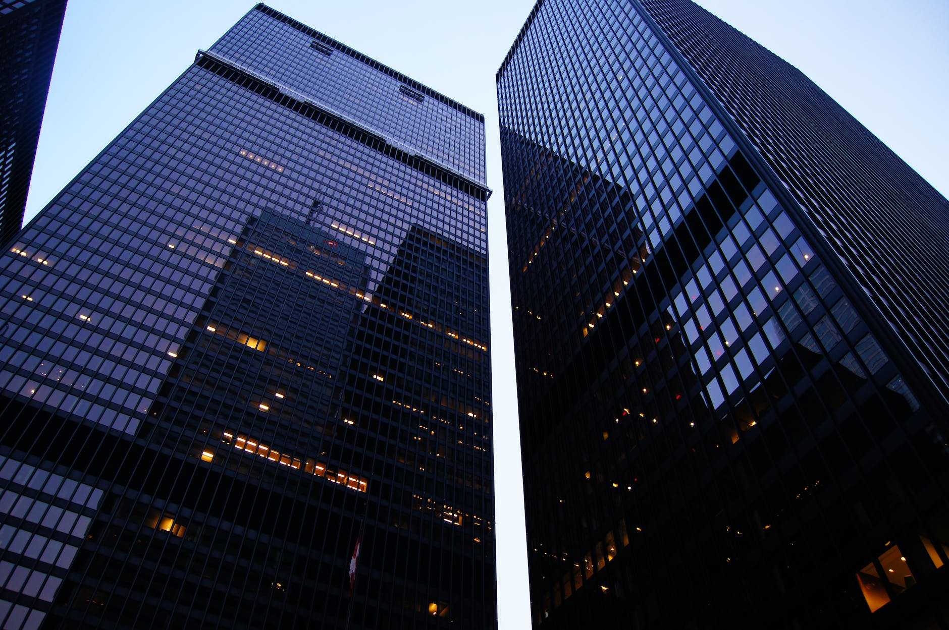 worm s eye view architectural photography of high rise building